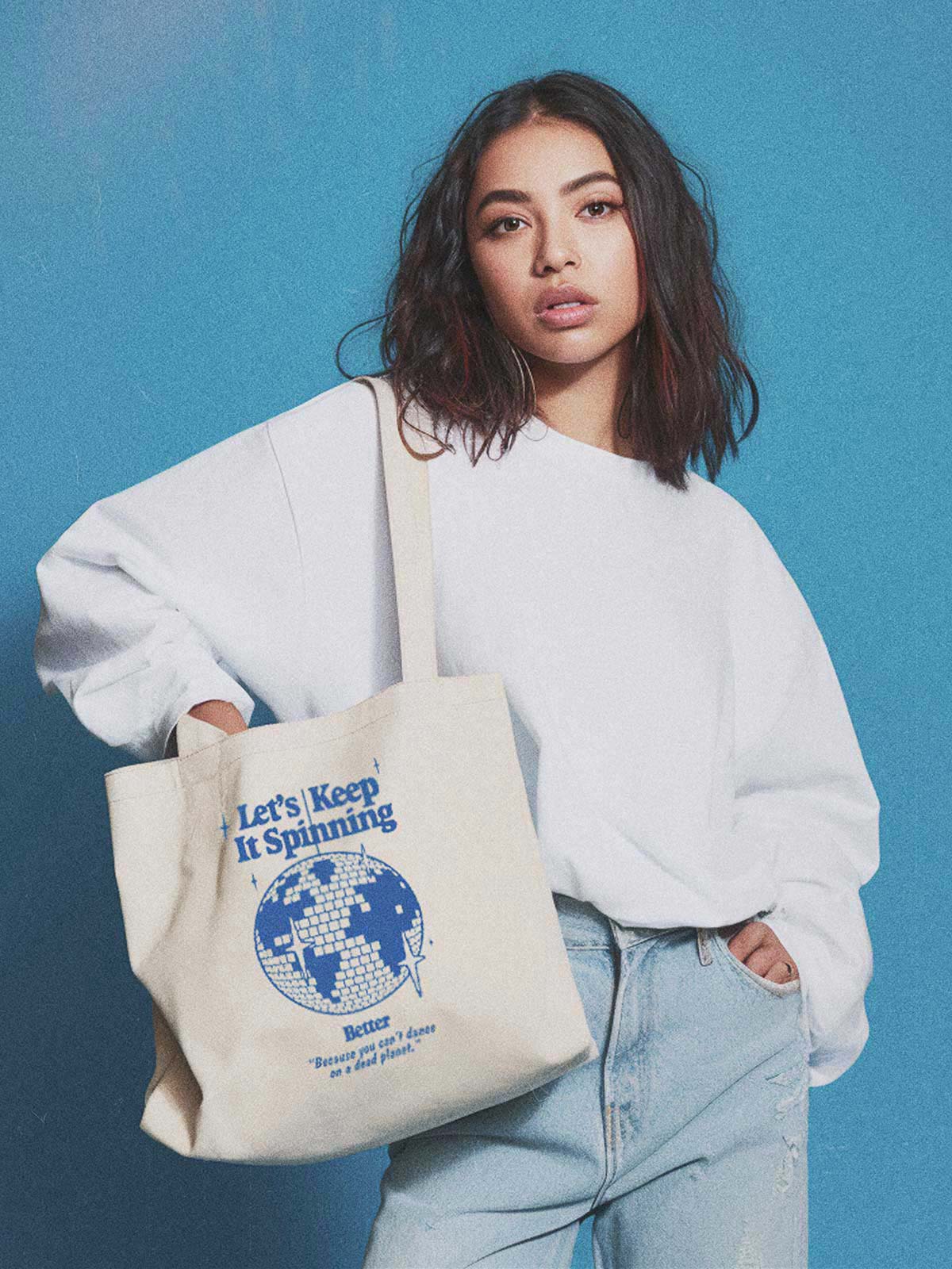 Let's Keep It Spinning Organic Canvas Tote