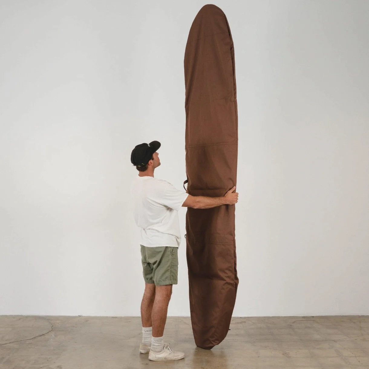 Seal Brown Canvas Surfboard Bag by Faro