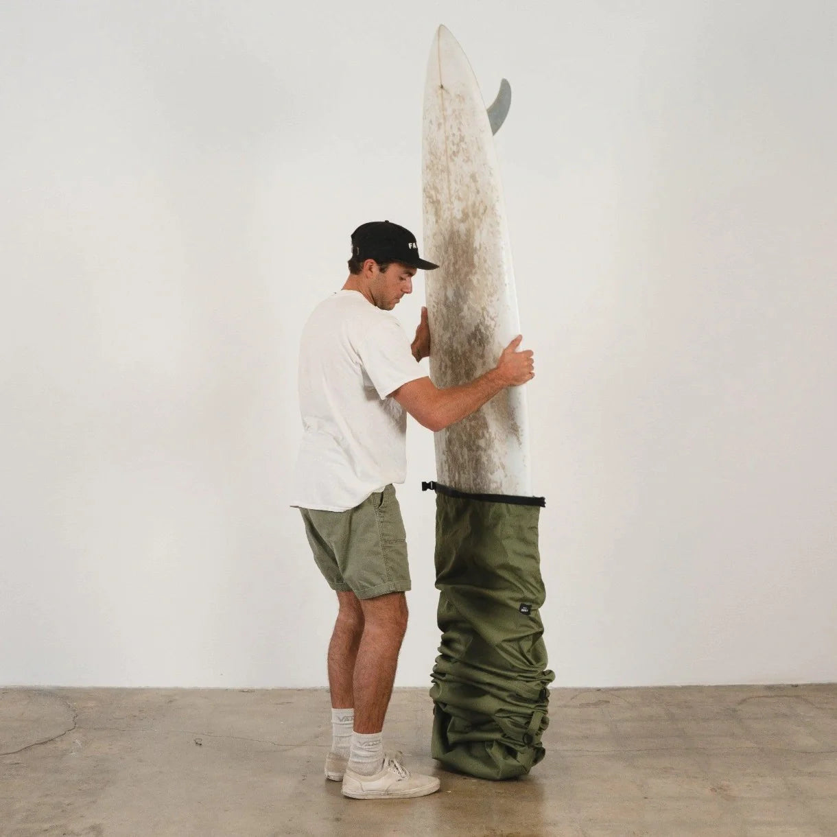 Olive Drab Canvas Surfboard Bag by Faro