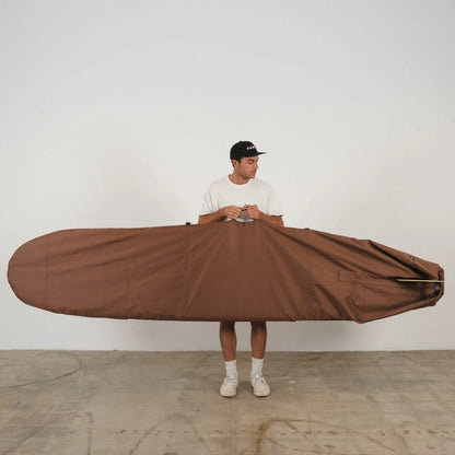 Seal Brown Canvas Surfboard Bag by Faro